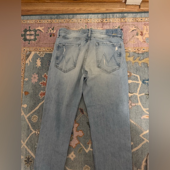 MOTHER Light Blue Straight Leg Jeans - Picture 4 of 5